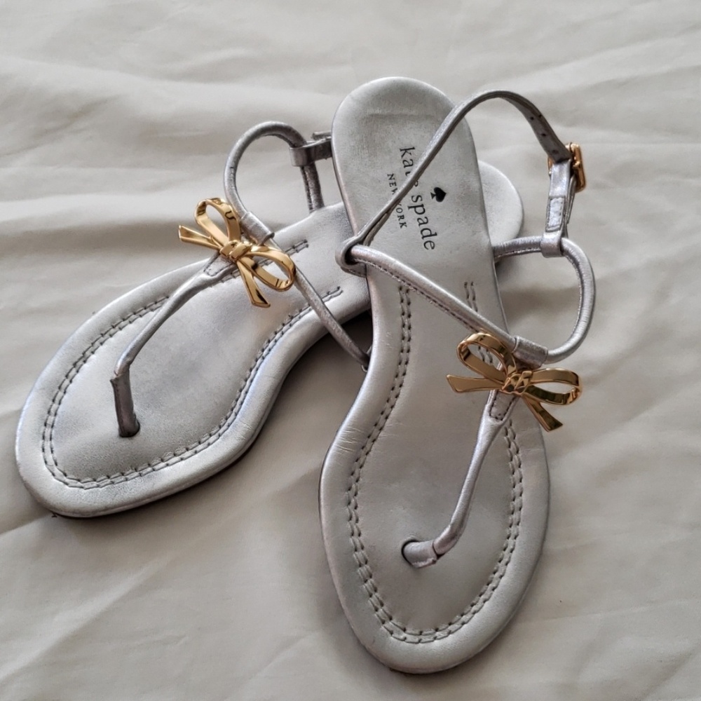 Kate Spade Silver Sandals - Size 5